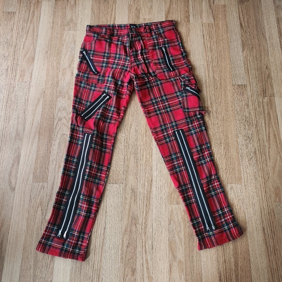 Tiger plaid zipper pants - Picture 1 of 2